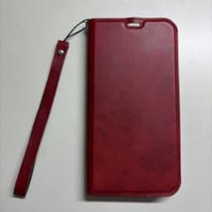 iPhone14 2眼用　手帳型スマホケース レッド ストラップ付のサムネイル