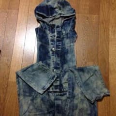 デニム サロペット フード付き Ｍサイズのサムネイル