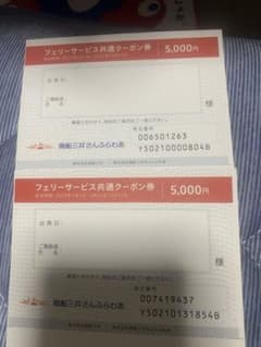 さんふらわあ割引き券５０００円2枚のサムネイル