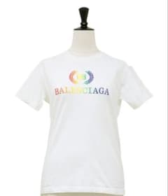 BALENCIAGA バレンシアガ レインボー刺繍 Tシャツ Lのサムネイル