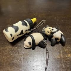 パンダ 、哺乳瓶　スクイーズ マスコット 3点セットのサムネイル