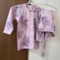 大人用【鯉口＋股引｜上下セット】サイズ小　鯉口シャツ　ダボシャツ　ピンク　龍のサムネイル
