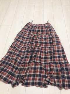 ロングスカート 秋冬 チェックスカートのサムネイル