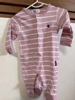 POLO Baby ボーダー ロンパース ピンクのサムネイル