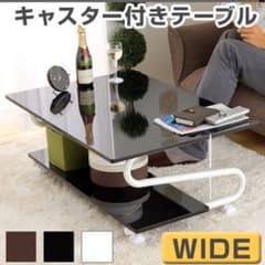 姫まま様専用　パソコンデスク　キャスター付ホワイトのサムネイル