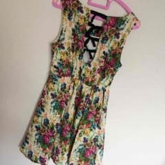 送料込 chu xxx ワンピース 花柄 バックリボンのサムネイル
