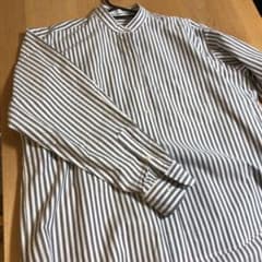 綿オックススタンドカラーシャツ　ストライプのサムネイル