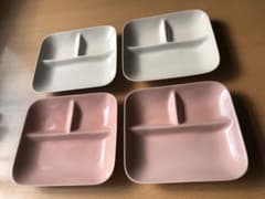 【軽量】ランチプレート　陶器　角形　仕切り皿のサムネイル