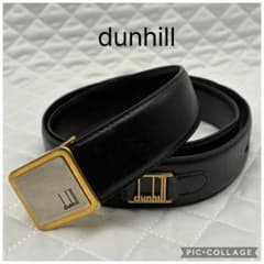 dunhill ダンヒル レザーベルト ブラック ゴールド金具　36/90