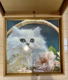 白いペルシャ猫の壁掛け時計 - メルカリ