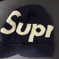 Supreme ニット帽 ビーニー ネイビー - メルカリ