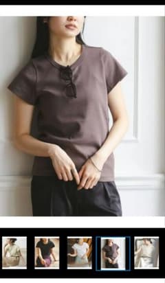 NOBLE 現行品☆スビンコットンスムースコンパクトTシャツ フリーのサムネイル