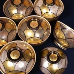 豪華絢爛 京焼 良斎作 金銀彩 蓋碗 蓋茶碗 6客 - メルカリ