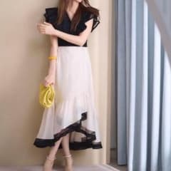 JUSGLITTY 美香さんコラボ カシュクールワンピース ブラック×ホワイト2