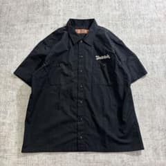 未使用級 TENDERLOIN チェーンステッチ刺繍 ワークシャツ ブラック L