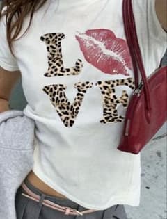 レオパード柄 LOVE Tシャツ 半袖のサムネイル