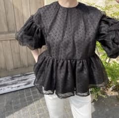 tsuru 黒ドットチュールトップスのサムネイル
