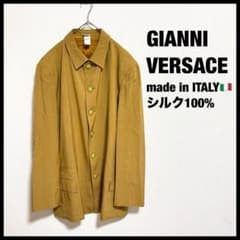 GIANNI VERSACE シルク メドューサボタン ハーフ コート ベージュ