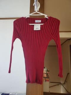 WW? WHAT WEAR TOMORROW リブニット レッド Fのサムネイル