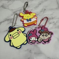 Sanrio Crayon Shin-chan Rubber Charm 3-Piece Set