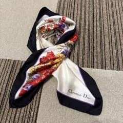 Christian Dior シルク スカーフ 花柄 - メルカリ