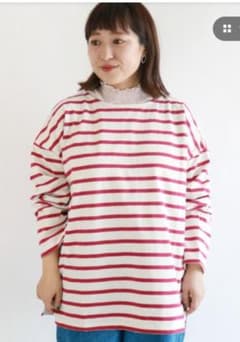 Samansa Mos2 前後着天竺ボーダーTシャツのサムネイル