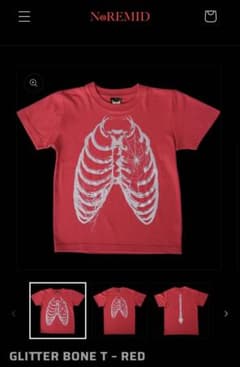 NOREMID GLITTER BONE T - REDのサムネイル