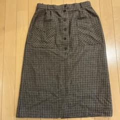 チェック柄 タイトスカート ブラウンのサムネイル