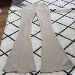 リブニット フレアパンツ ベージュのサムネイル