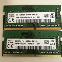 SK hynix 8GB DDR4-3200 ノートPC用メモリ 2枚セット - メルカリ