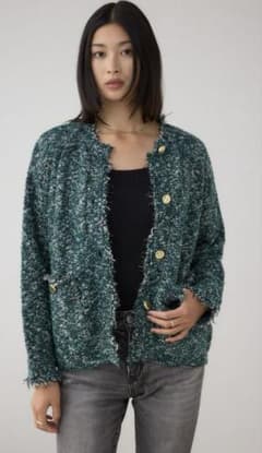 AZUL by moussy ツイードライクニットカーディガンのサムネイル