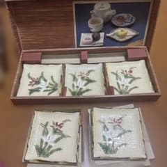 和皿 5枚セット 銘々皿 陶器 花柄のサムネイル