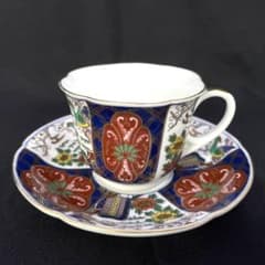 有田焼 秀峰 古伊万里様式 金彩 色絵染錦 花鳥文様 カップ＆ソーサーのサムネイル