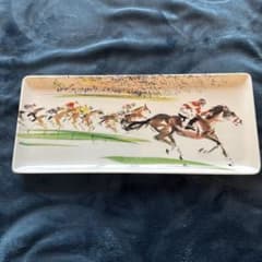 GIEN 競馬レースシーン　長皿 約35cm x 15cmのサムネイル