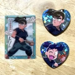 中在家長次　きり丸　ハート缶バッジ　クリアカード　忍たま乱太郎　キディランドのサムネイル