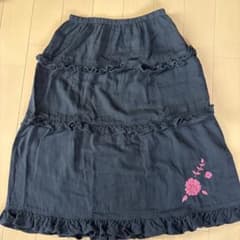 GAIJIN MADE ティアード フレアスカート ブラック 刺繍のサムネイル