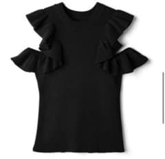 【GRL】フリルオープンショルダーニットトップス【S】のサムネイル