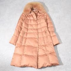 現行 エポカ EPOCA フォックスファー ダウンコート Aライン 40 ピンク