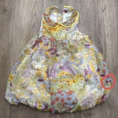 Love&Peace&Money花柄コットンノースリーブベビーワンピース90cmのサムネイル