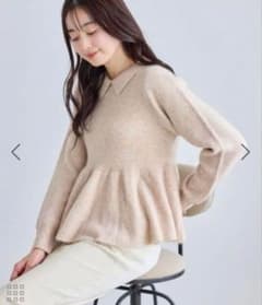 今季新品☆ロペピクニックアンゴラ混ペプラムニット ベージュのサムネイル