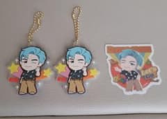 BTS TinyTan Dynamite RM 고무 마스코트 2개와 씰