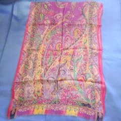 美品　エトロ　シルク100%最高級シフォンストール　ITALY製　ペーズリー柄 ETROエトロ ペイズリー柄 シフォンストール シルク100% - メルカリ