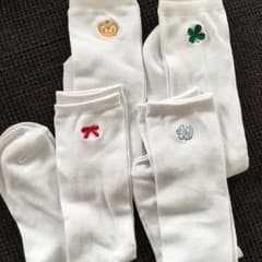 靴下 ハイソックス 白のサムネイル