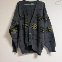 Canda 総柄 ニット カーディガン グレー XLサイズのサムネイル