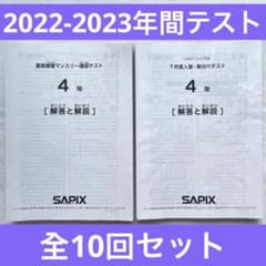サピックス 4年 年間テスト 全10回セット 入室組分け マンスリー確認テストのサムネイル