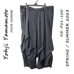 ✨極美品✨ ヨウジヤマモト プールオム 23ss ランダム太タックパンツ 