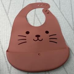 シリコン製猫顔エプロン　ベビーエプロンのサムネイル