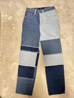 Hollister パッチワークハイライズストレートジーンズ W25 L27のサムネイル