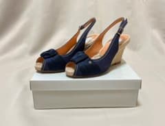 LANVIN en Bleu ウェッジソール サンダル ネイビーのサムネイル