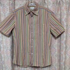 【美品】Paul Smith LONDON マルチストライプ 半袖シャツ Lのサムネイル